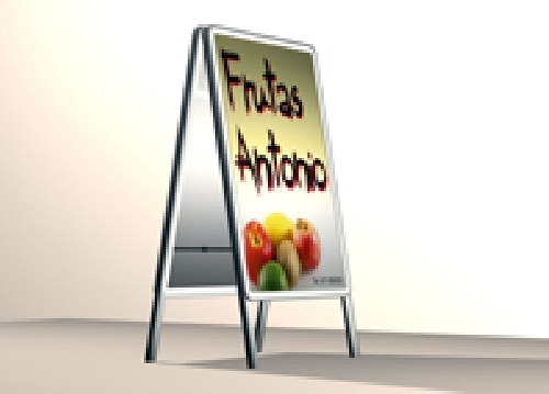 Expositor de aluminio dos caras