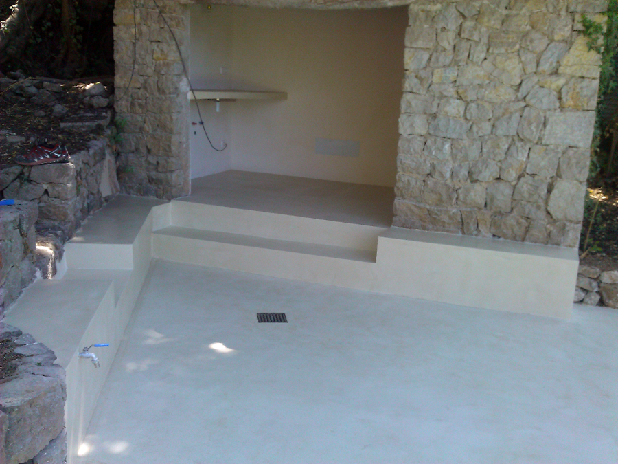 exteriores   despues  de aplicar micro cemento