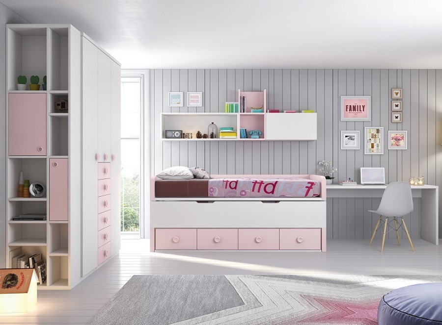 Camas compactas con cajones 