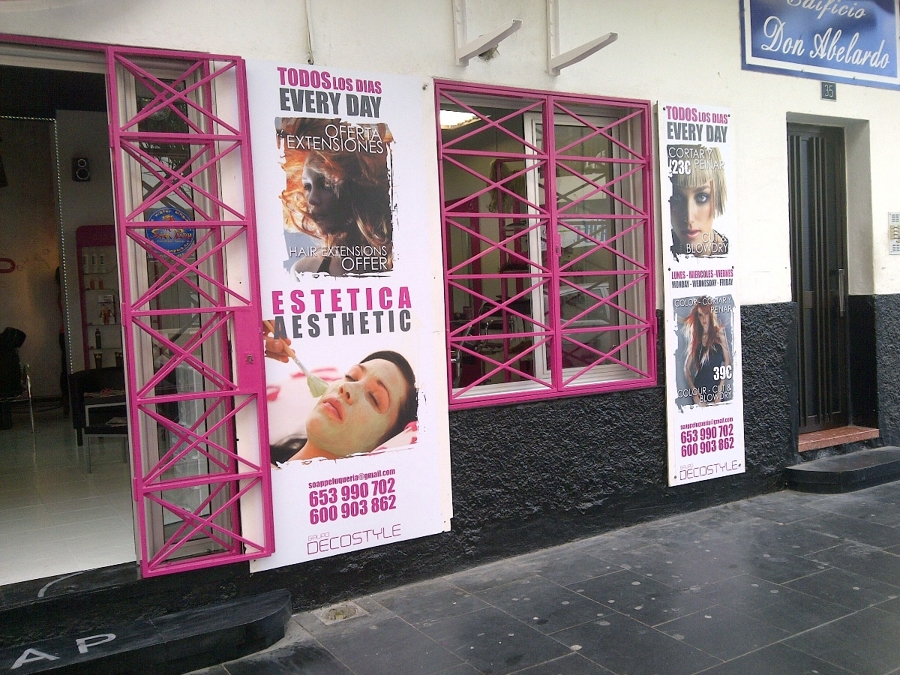FACHADA PELUQUERIA "SOAP" EN LOS CRISTIANOS