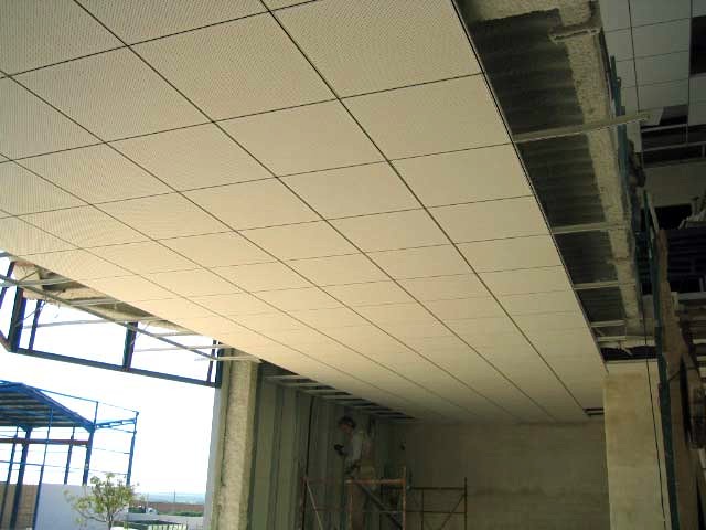 Falso techo de escayola aligerada