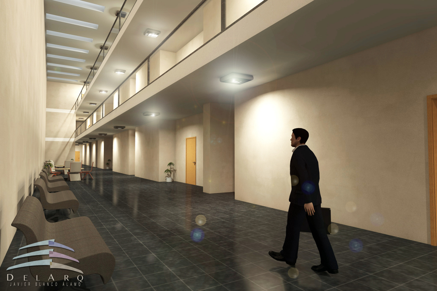 Fase acabados pasarela edificio administrativo Algeciras