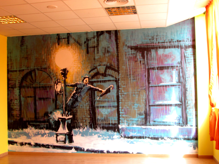 Decoración mural academia de baile