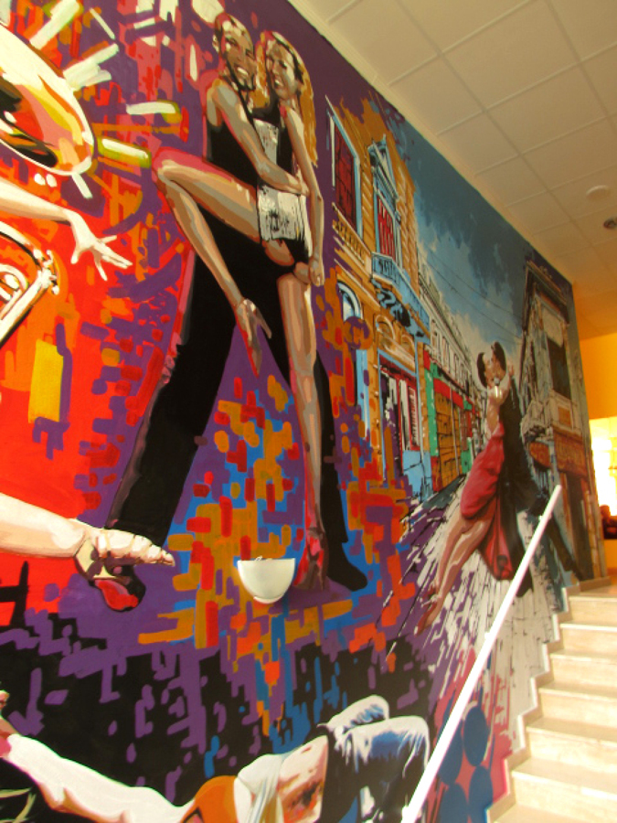 Decoración mural academia de baile