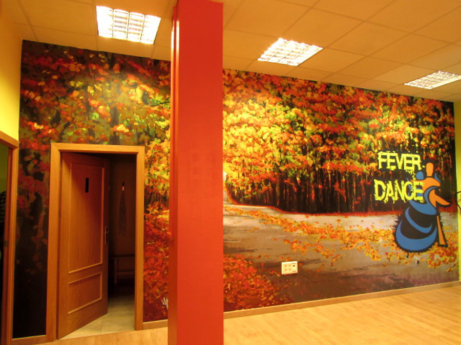 Decoración mural academia de baile
