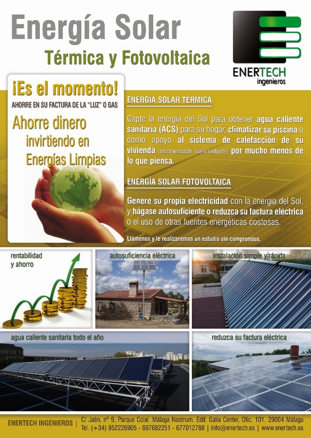 Flyer Energía Solar Térmica y Fotovoltaica