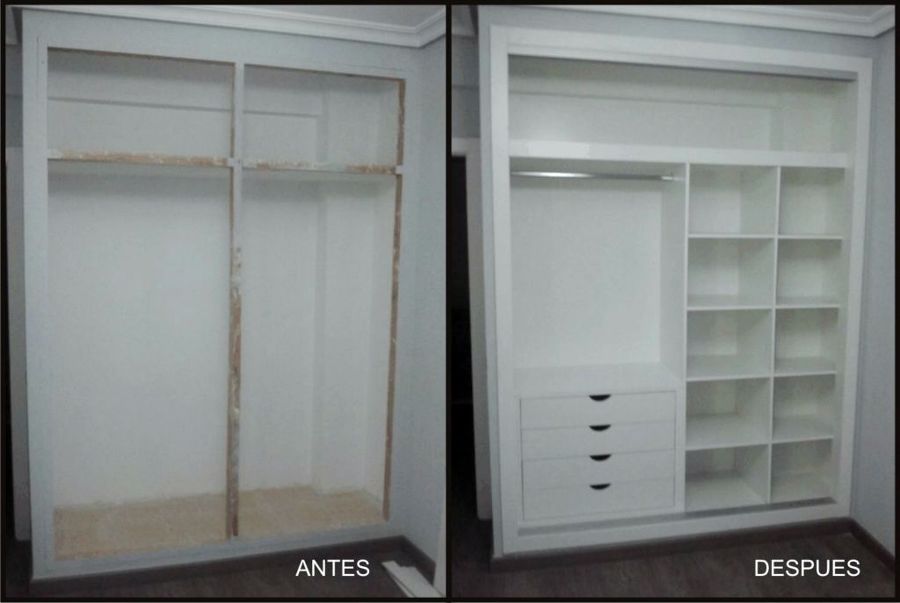 Forrado de interior de armario en melamina blanca