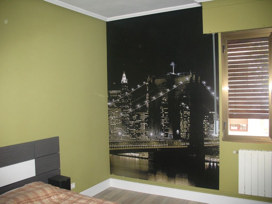 Foto mural y pintado.