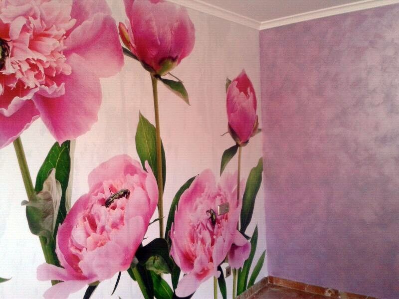 fotomural y sabulador soft rosa