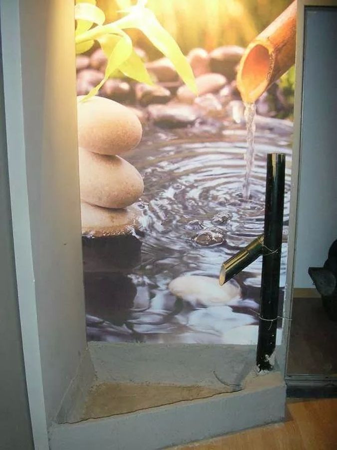 Fuente ornamental de bambú