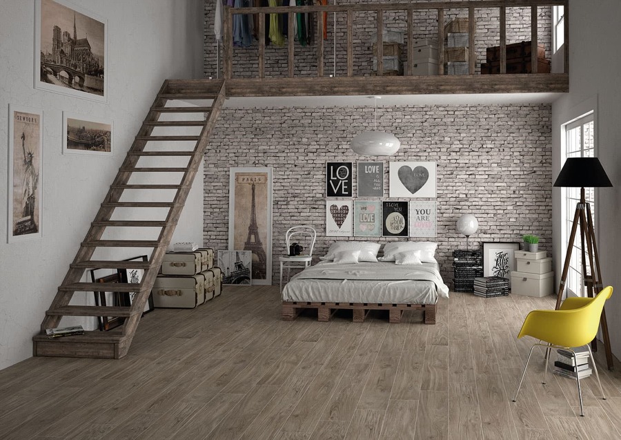 Pavimento imitación madera oscura