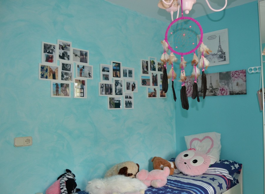 PINTURA DECORATIVA EFECTOS EN HABITACION JUVENIL