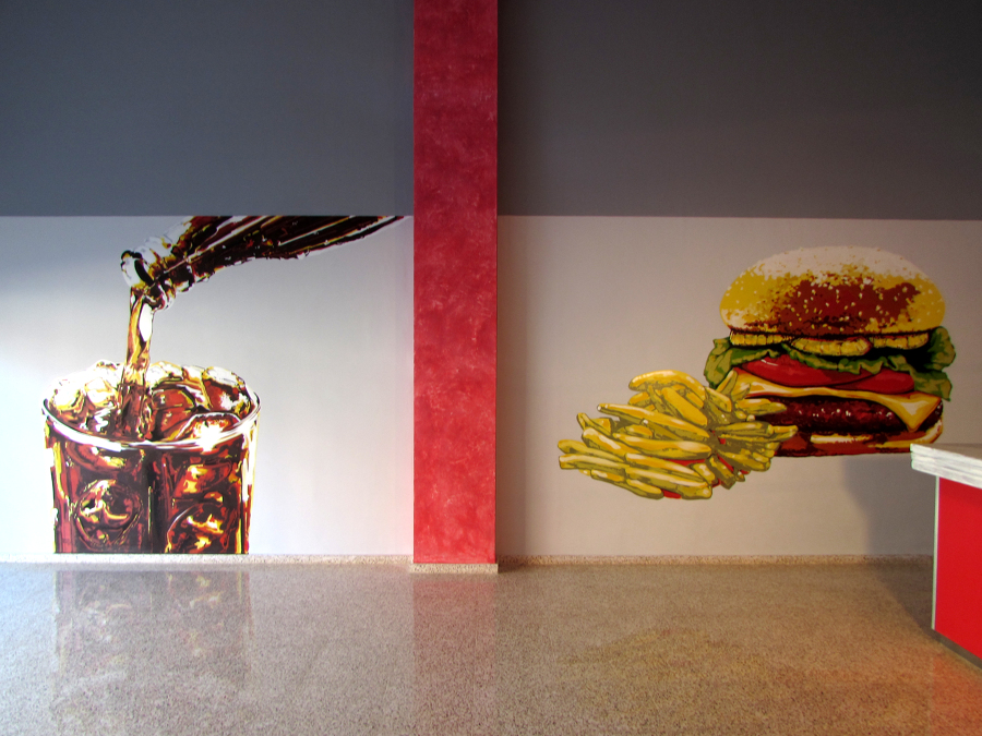 Decoración mural comercial 