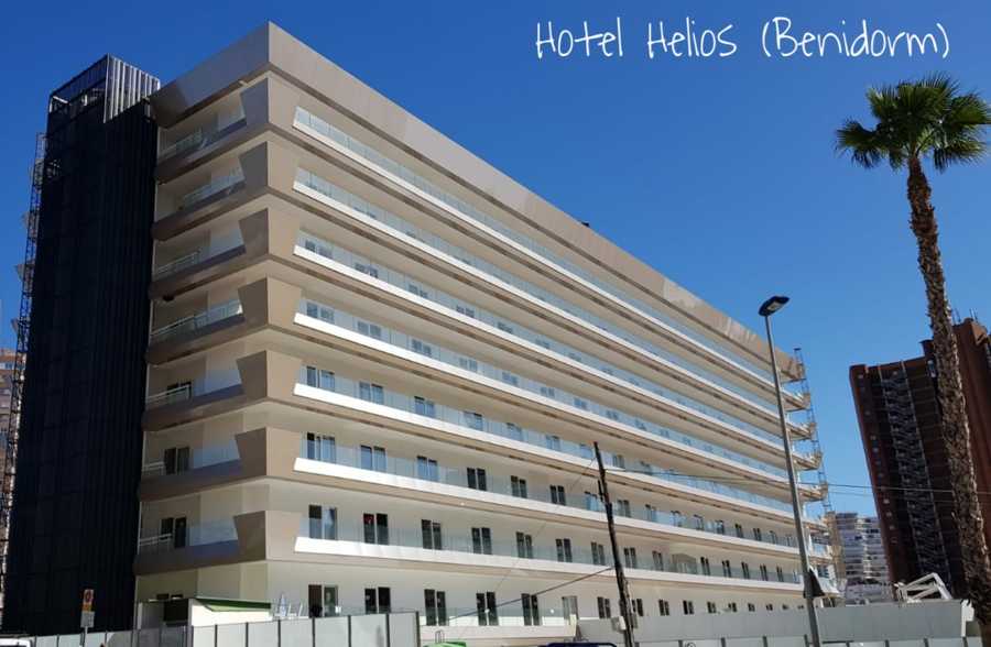 Reforma de fachada, terrazas y recepción en Hotel Helios Benidorm.