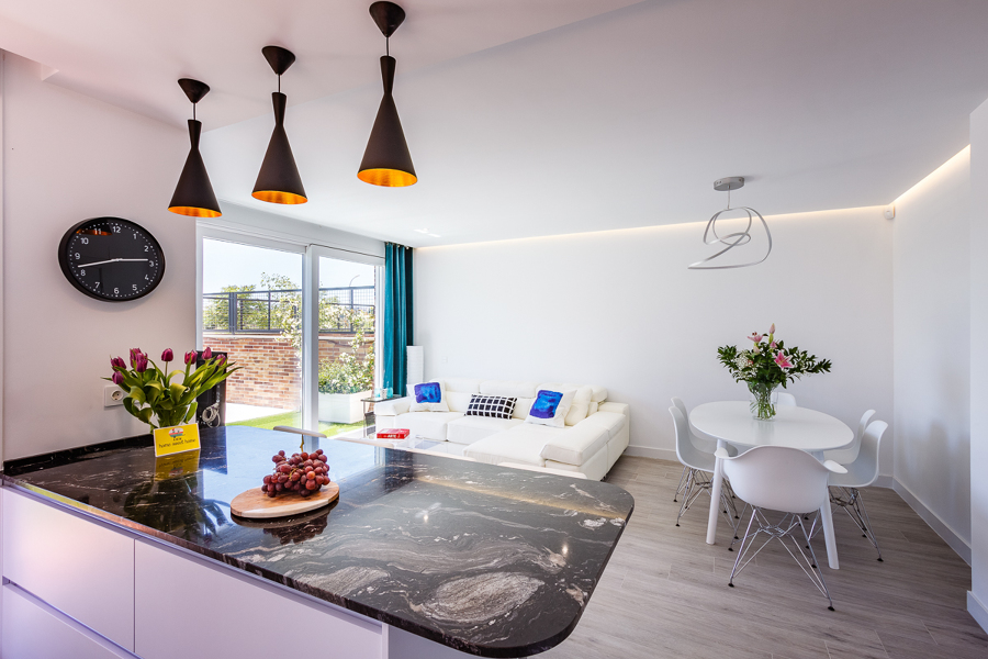 Cocina integrada en salón