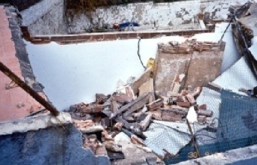 Hundimiento de una terraza