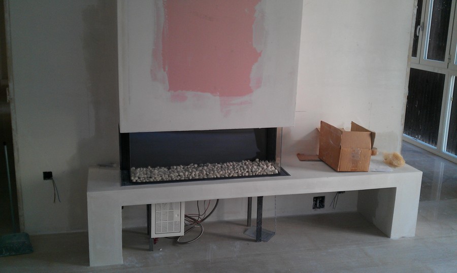 Chimenea de gas a tres caras