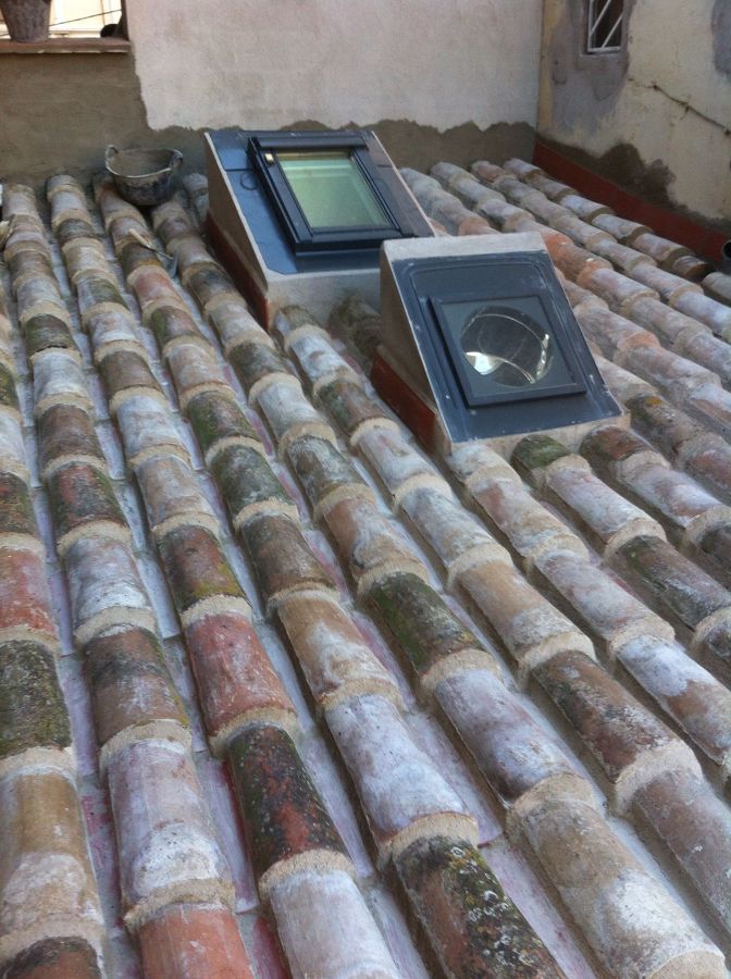 Cubierta de teja recuperada