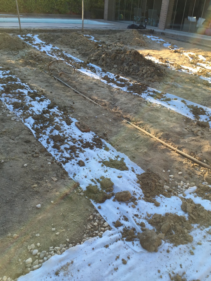 Obras jardín drenaje 