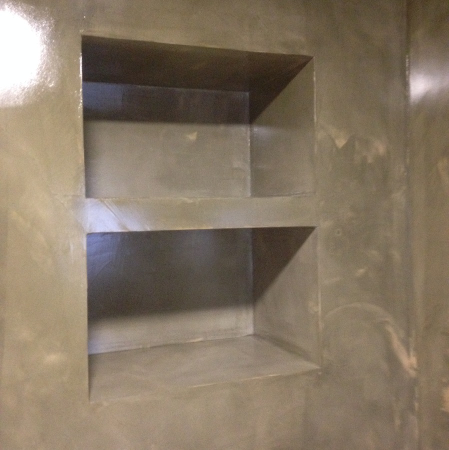 Estantería baño acabado microcemento