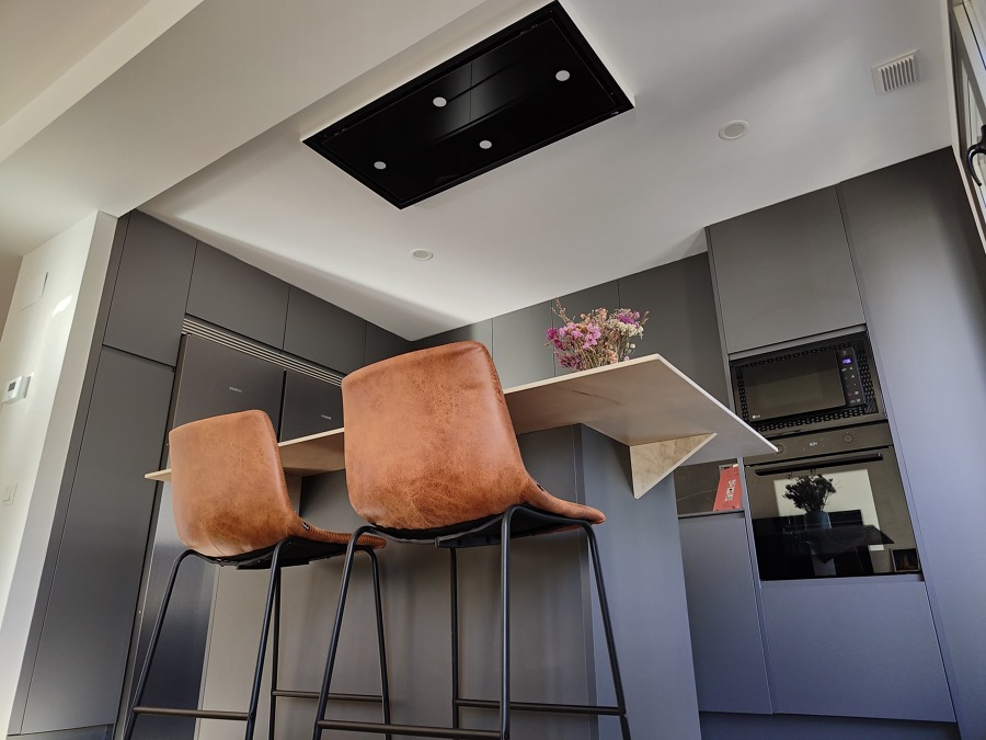 Campana techo cocina americana