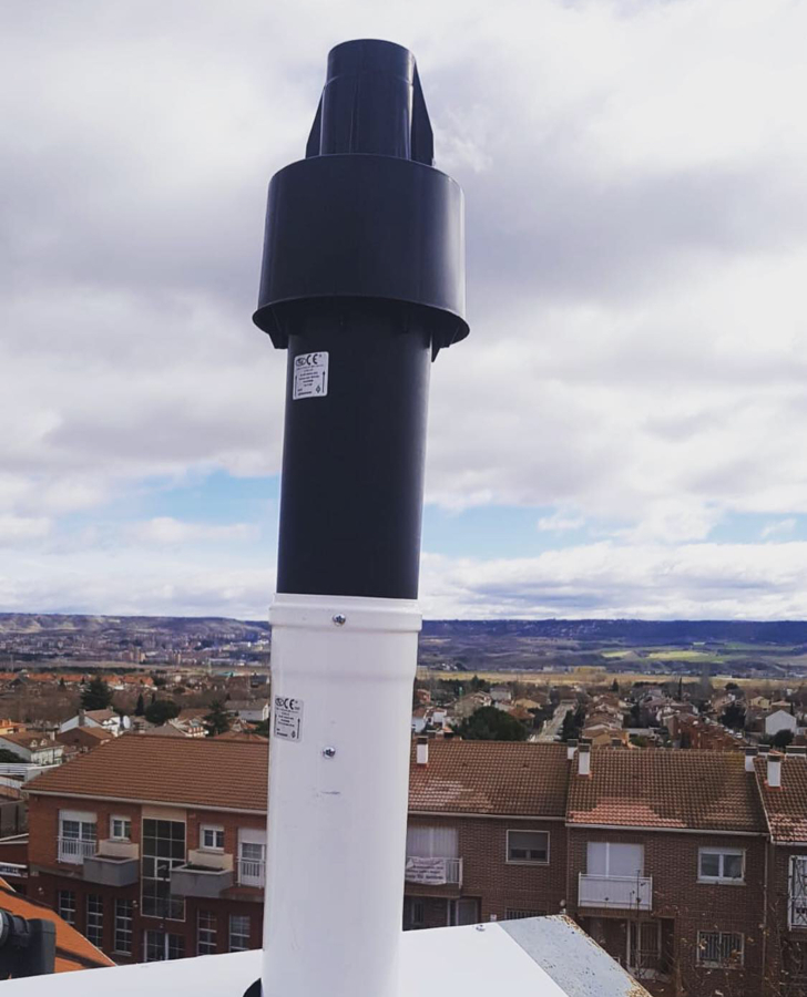 Salida de humos por cubierta