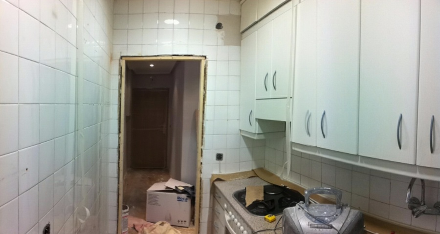 Cambio de azulejos por pared pintada