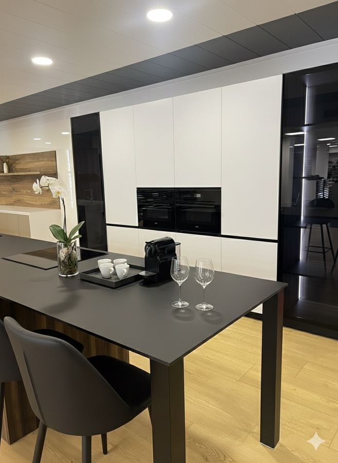 Cocina moderna con muebles integrados y diseño minimalista