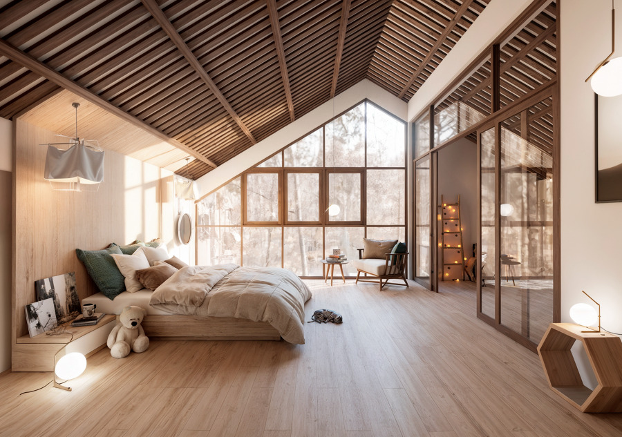 Renderizado 3D Dormitorio