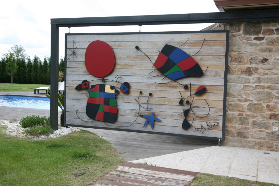 Cuadro jardín corta viento