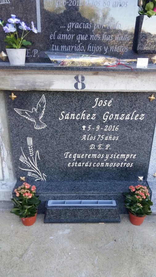 Lápida de nicho en granito