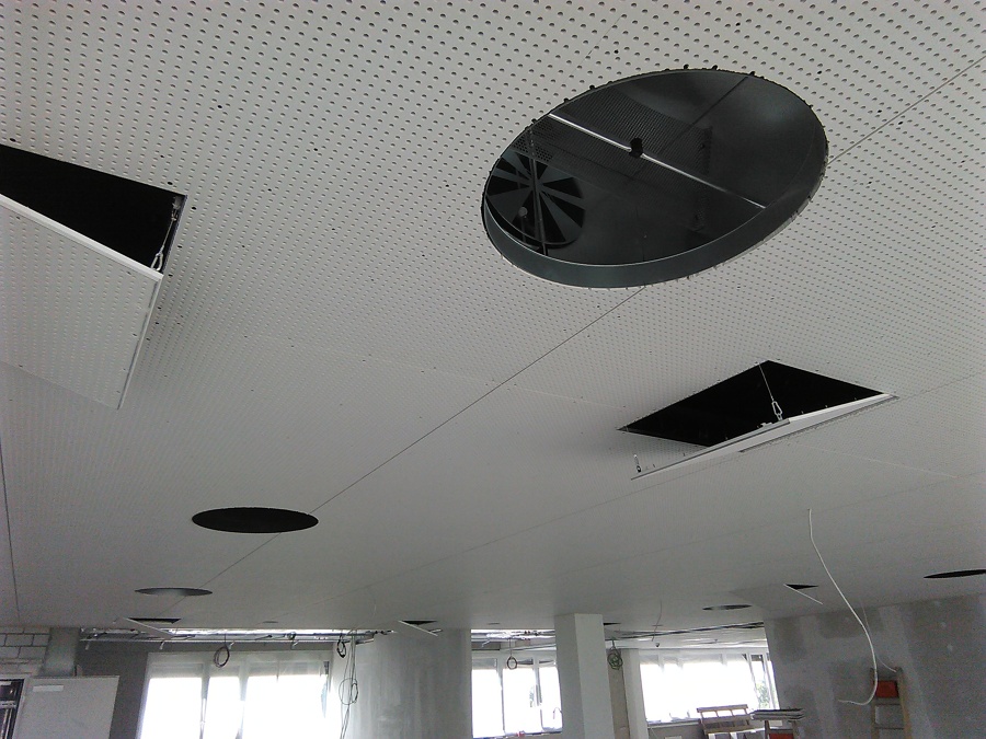 Falso techo acústico claneo