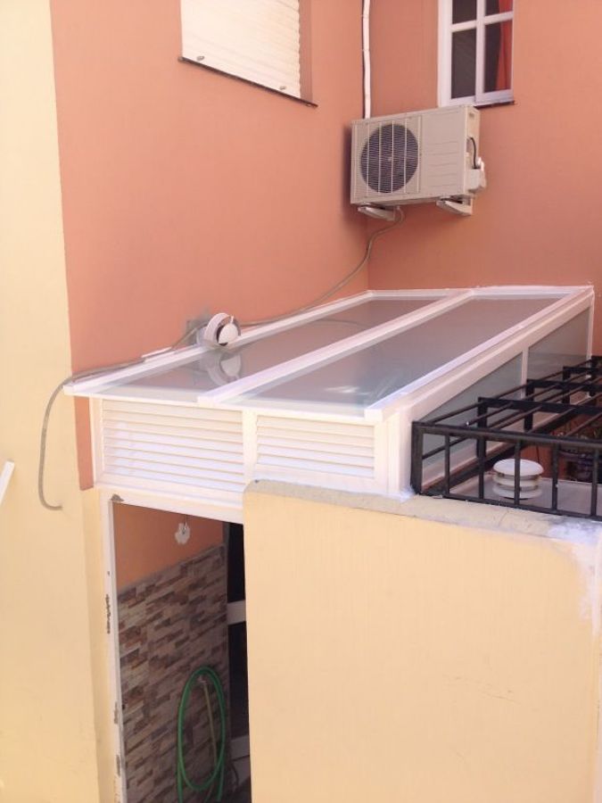 Techo acristalado en patio