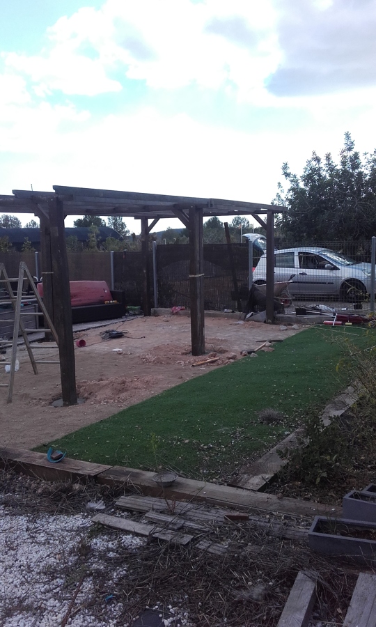 Doble Pérgola madera ipe