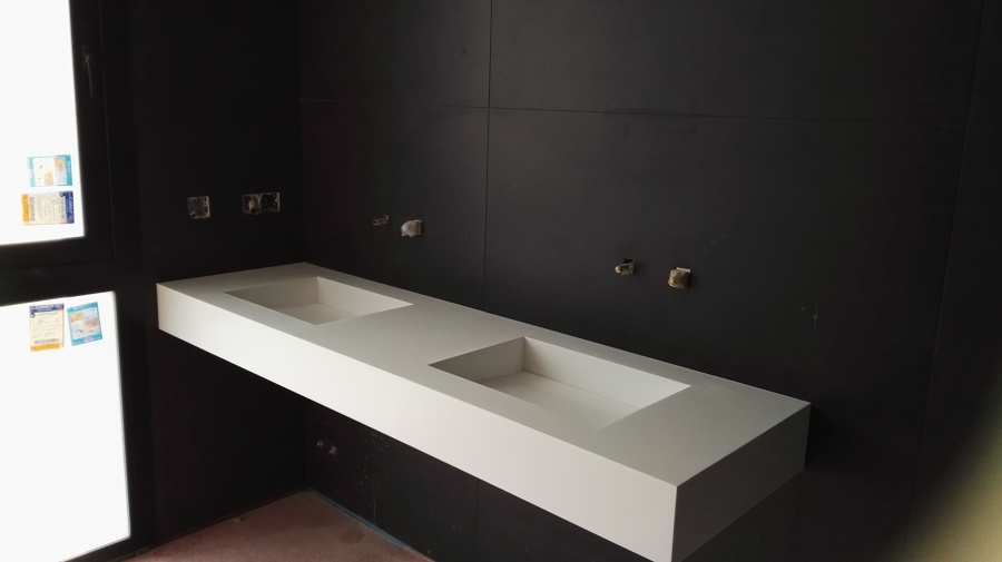 Encimera lavavo doble de koriam