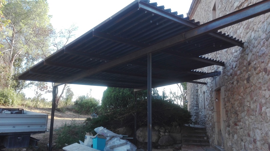 Porche de acero corten