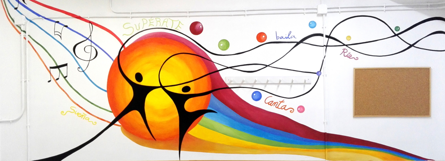 Proyecto para "La paz" JÓVENES.  Pintura Mural para "La parroquia del barrio LA PAZ" Sala Jóvenes