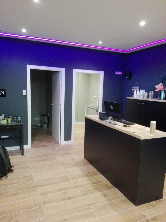 Techo de pladur con tira de led empotrada