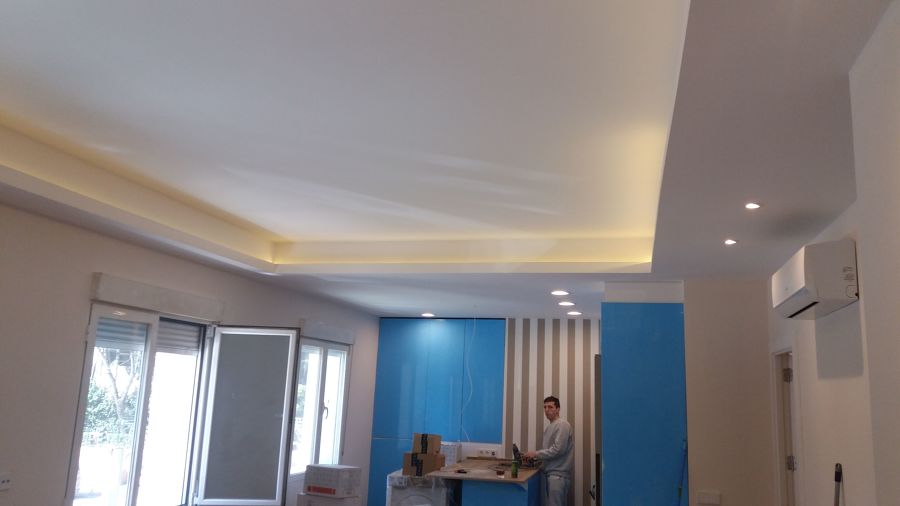 techo de pladur con candileja para iluminacion led