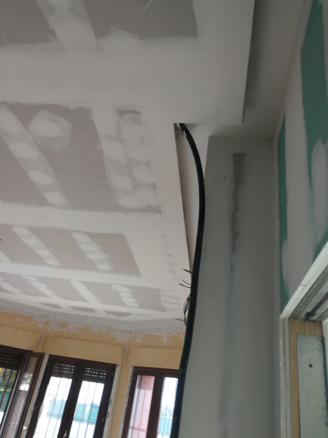 Techo con foseado y candileja para luz de led