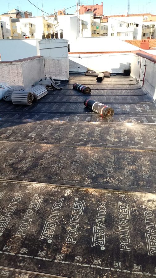 Impermeabilización cubierta durante