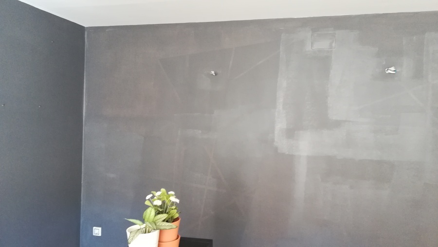 Primera mano en paramento vertical salón