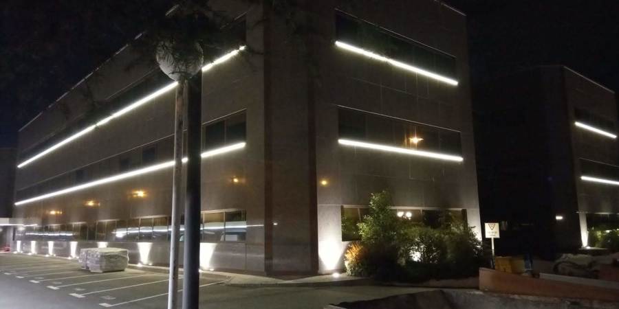 Resultado de la instalación del alumbrado LED en fachada del edificio Gobelas, Madrid 3