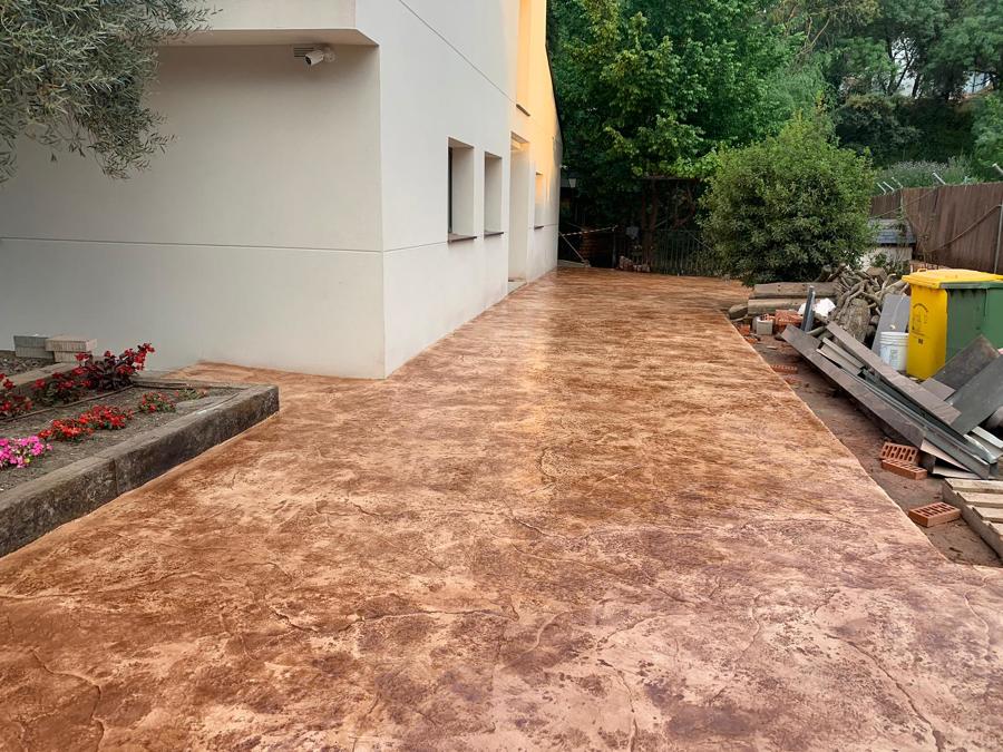 pavimento de hormigón impreso efecto arena