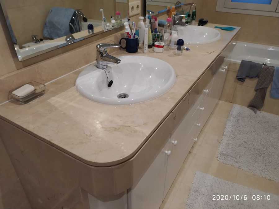 LAVABO 2 SENOS CREMA MARFIL