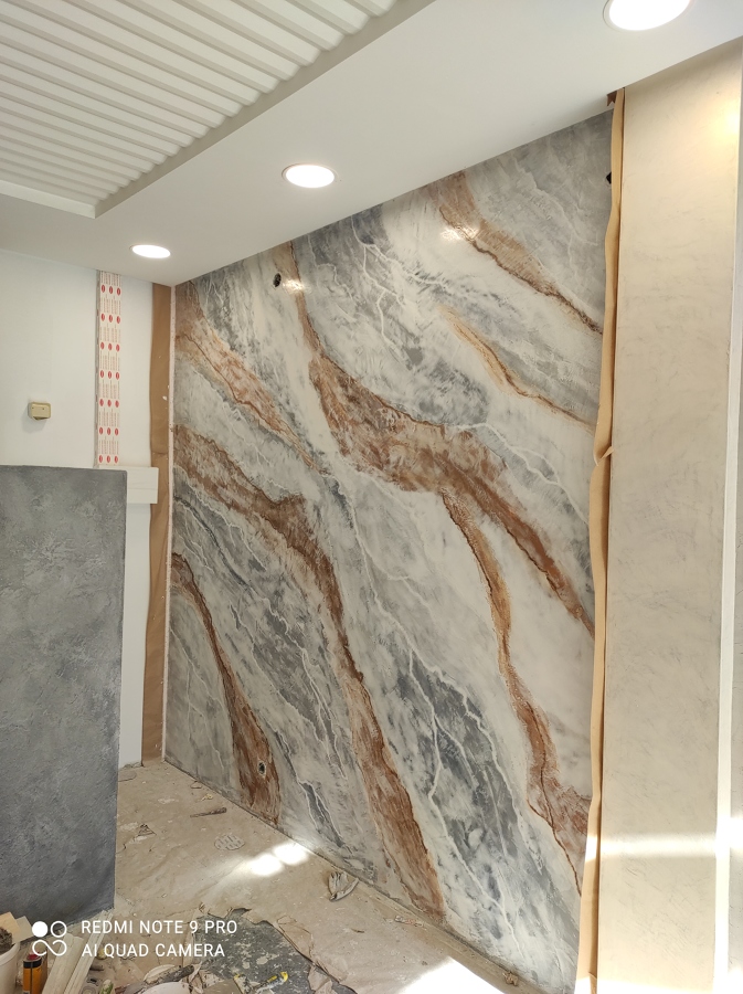 Estuco veneciano efecto marmolado