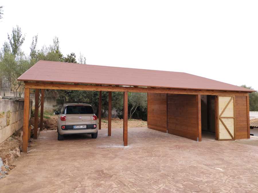 porche en madera laminada