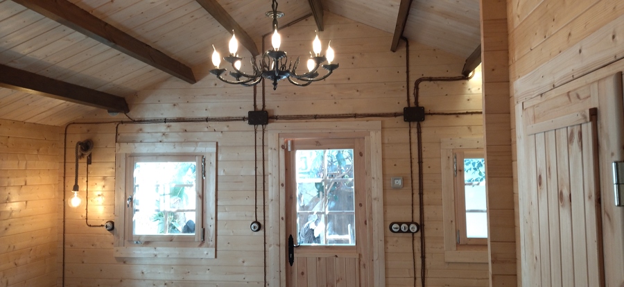 Instalación vista en casa de madera