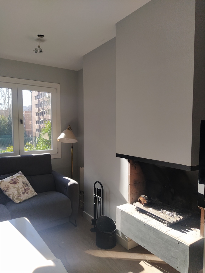 Chimenea abierta en piso Madrid