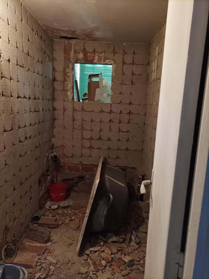 Baño durante la obra